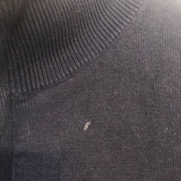 5/$15 SALE FRENCH CONNECTION Quarter Zip Utility Blue Sweater Large - Picture 14 of 16